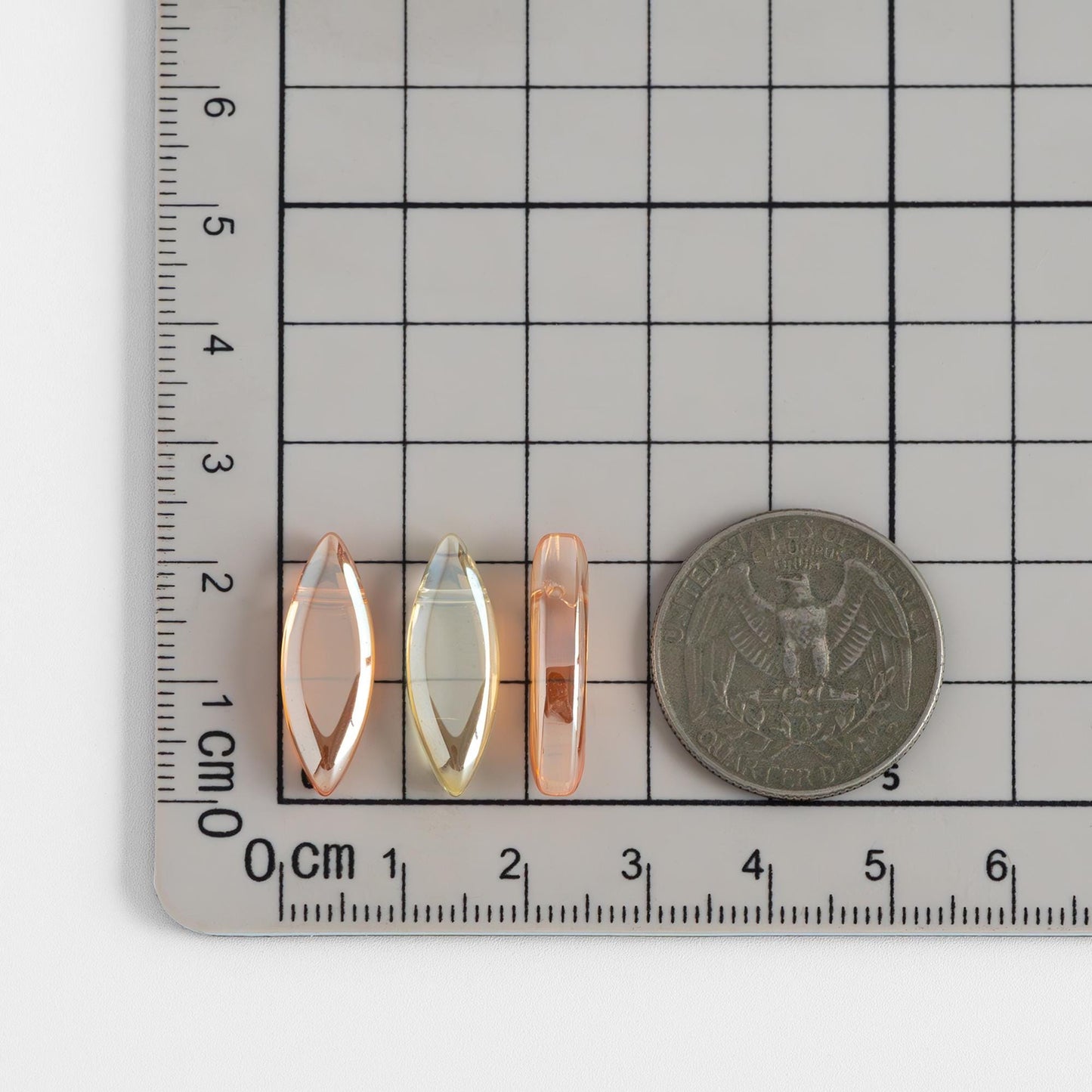 Faceted Glass Unique Beads, Marquise Crystal beads 22mm, Sparkly Champagne/ Sparkly Yellow (GM-036)/ 30 beads