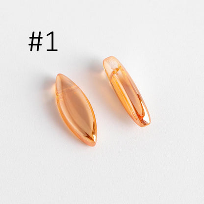 Faceted Glass Unique Beads, Marquise Crystal beads 22mm, Sparkly Champagne/ Sparkly Yellow (GM-036)/ 30 beads