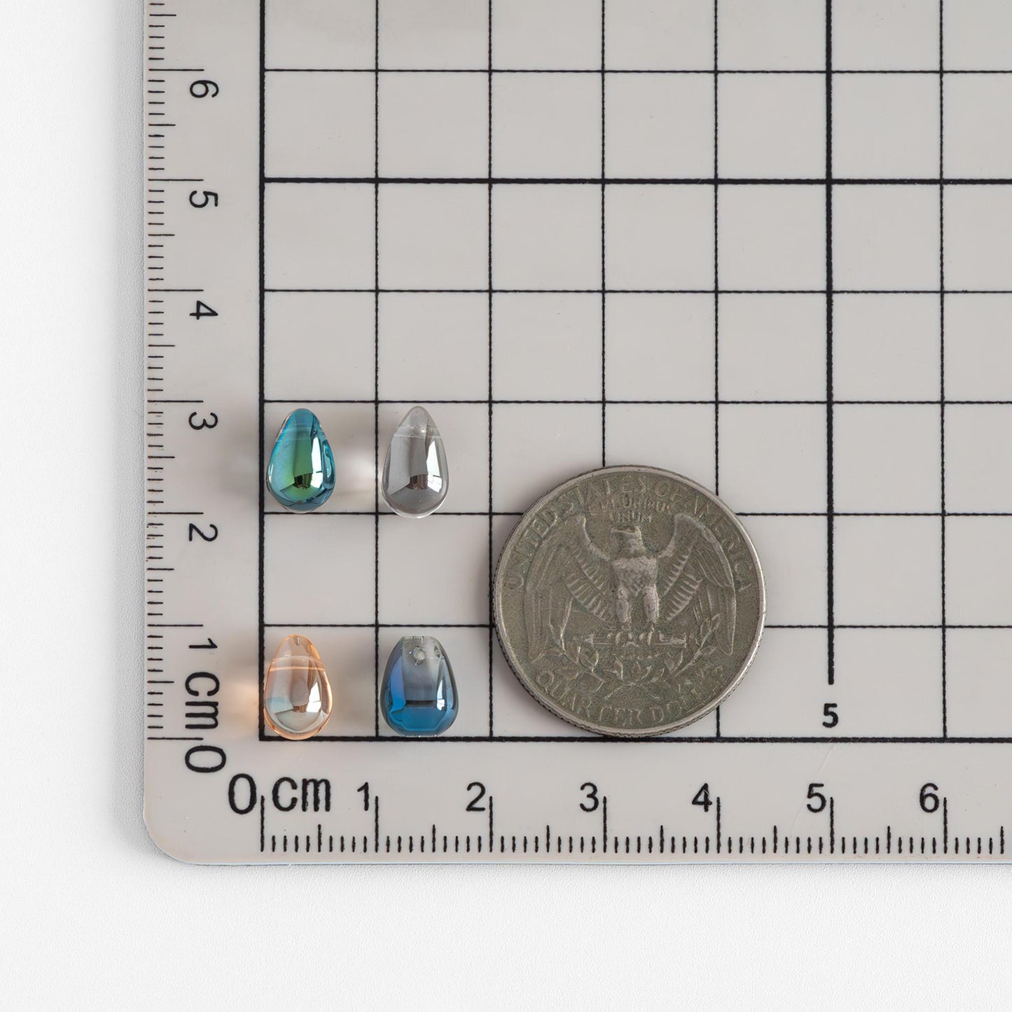 Glass Teardrop beads 9x6mm, Tear Drop Crystal Pear Beads, (GM-032)/ 50 beads