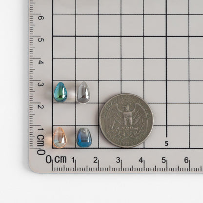 Glass Teardrop beads 9x6mm, Tear Drop Crystal Pear Beads, (GM-032)/ 50 beads