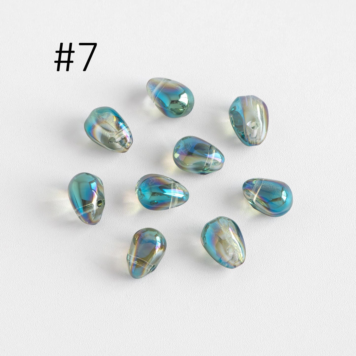 Glass Teardrop beads 9x6mm, Tear Drop Crystal Pear Beads, (GM-032)/ 50 beads
