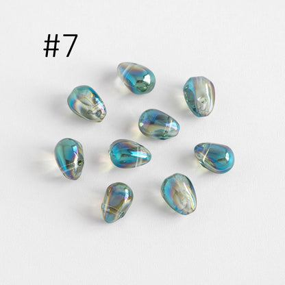 Glass Teardrop beads 9x6mm, Tear Drop Crystal Pear Beads, (GM-032)/ 50 beads