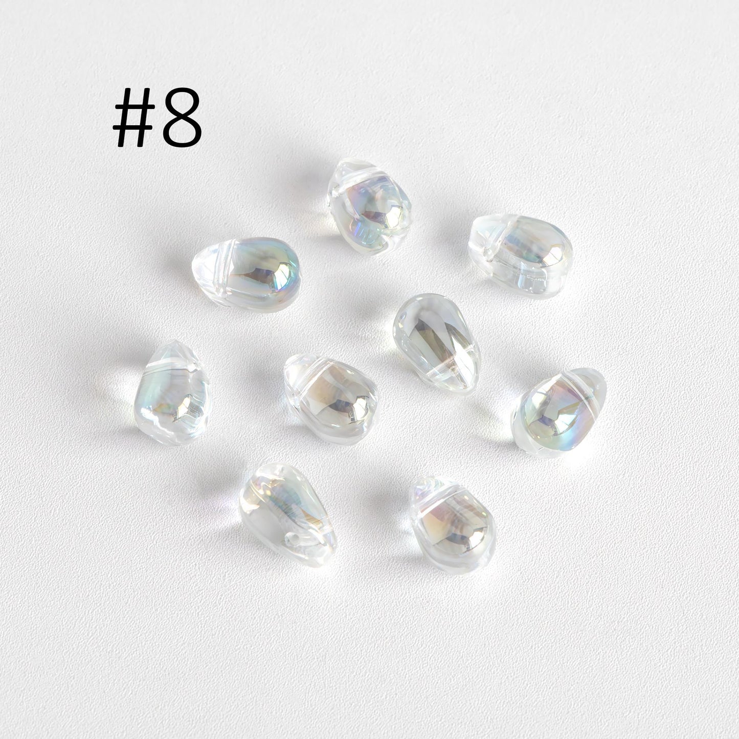 Glass Teardrop beads 9x6mm, Tear Drop Crystal Pear Beads, (GM-032)/ 50 beads