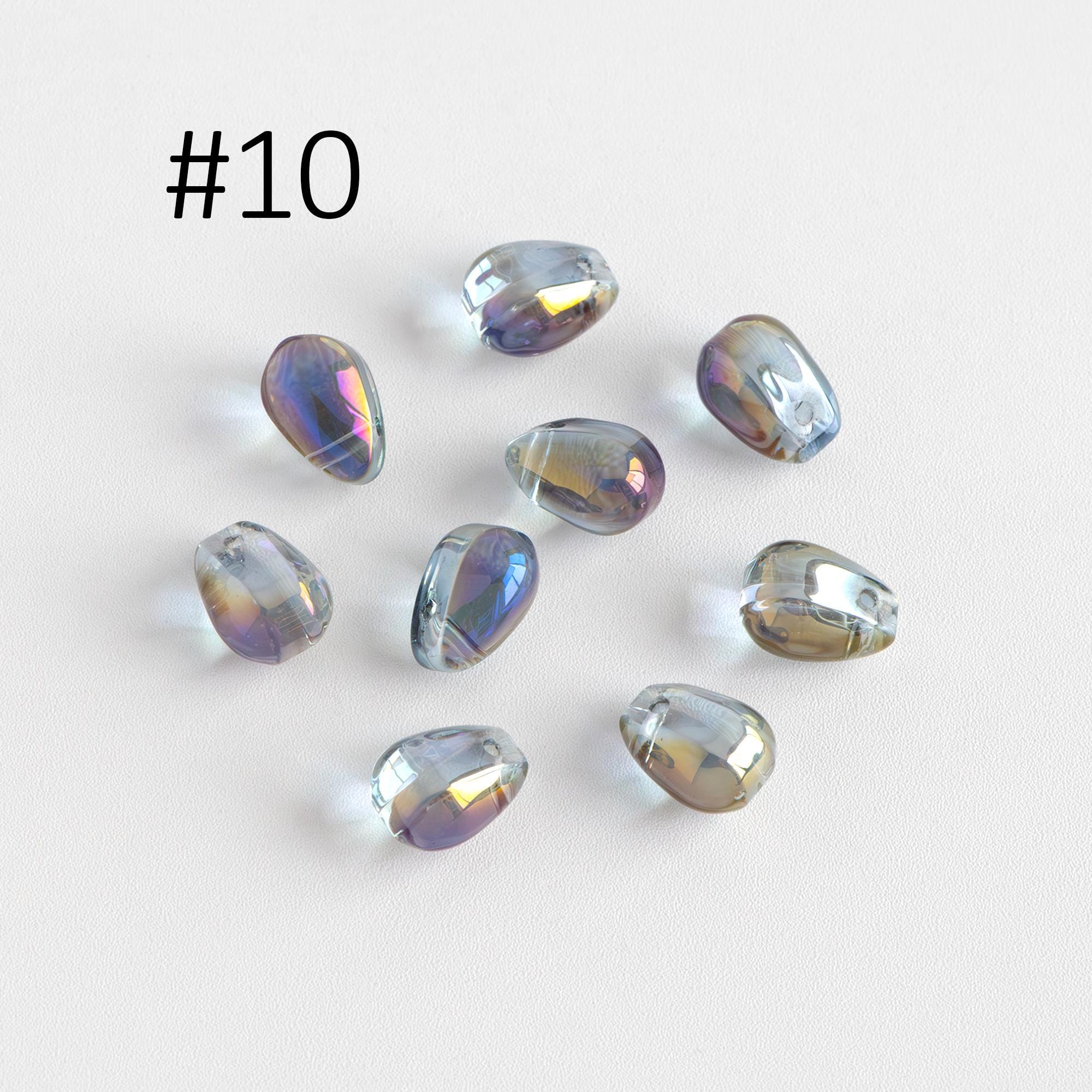 Glass Teardrop beads 9x6mm, Tear Drop Crystal Pear Beads, (GM-032)/ 50 beads
