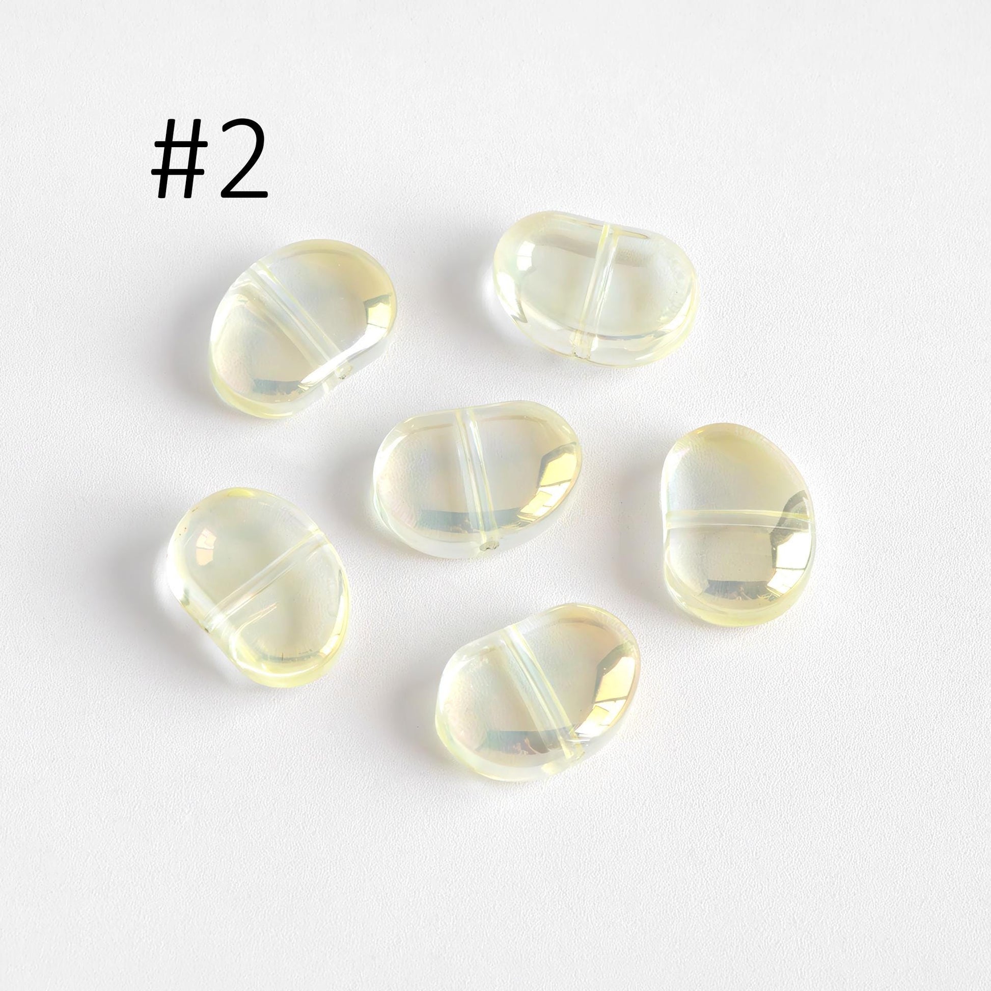 30pcs Crystal Glass Smooth Bean Beads 16mm, Sparkly Multi Colors (GM-028)