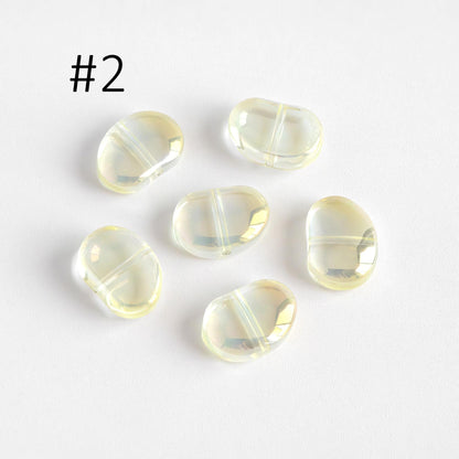 30pcs Crystal Glass Smooth Bean Beads 16mm, Sparkly Multi Colors (GM-028)