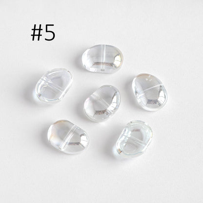 30pcs Crystal Glass Smooth Bean Beads 16mm, Sparkly Multi Colors (GM-028)