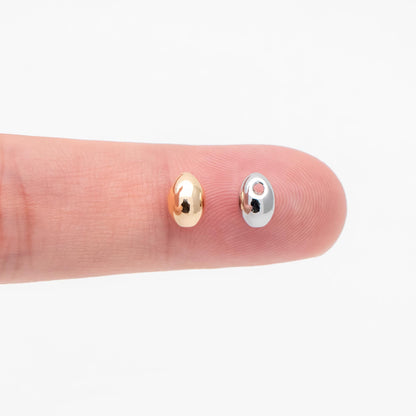 10pcs Gold/ Silver Oval Spacer Beads, Rice Shape Beads, Spacer Beads, Bulk Beads, Jewelry Making Supplies Wholesale (GB-4667)