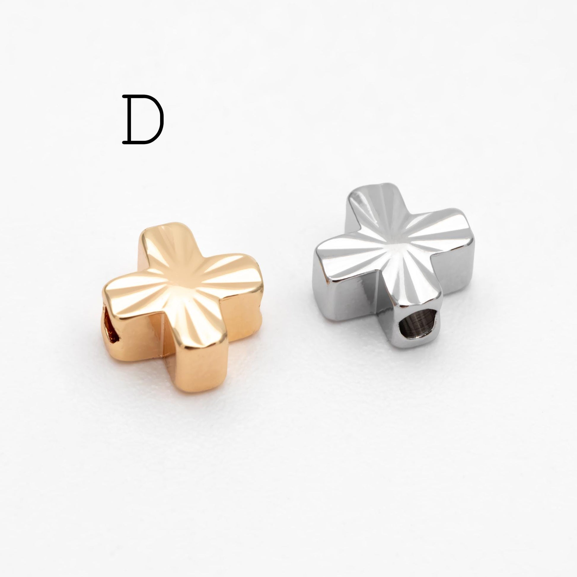 20pcs Gold Round Coin/ Heart/ Star/ Cross Spacer Beads , Real Gold plated Brass Spacer Beads (GB-1785)