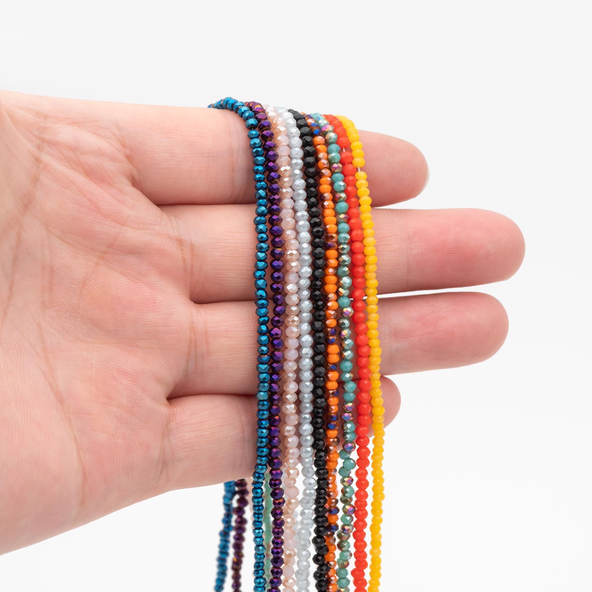 150 beads Crystal Faceted Rondelle Beads 2mm, Tiny Size Glass Spacer Beads-(BZ02)