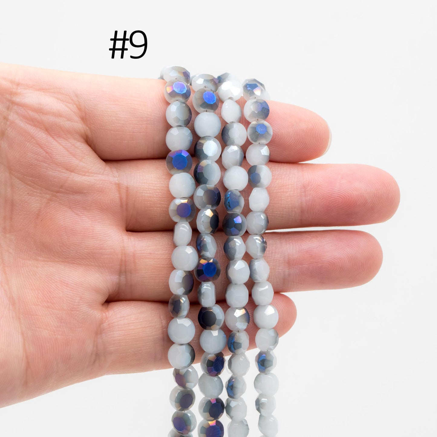 Coin Crystal Glass Faceted Beads 6mm (TS-62)/ 19" strand