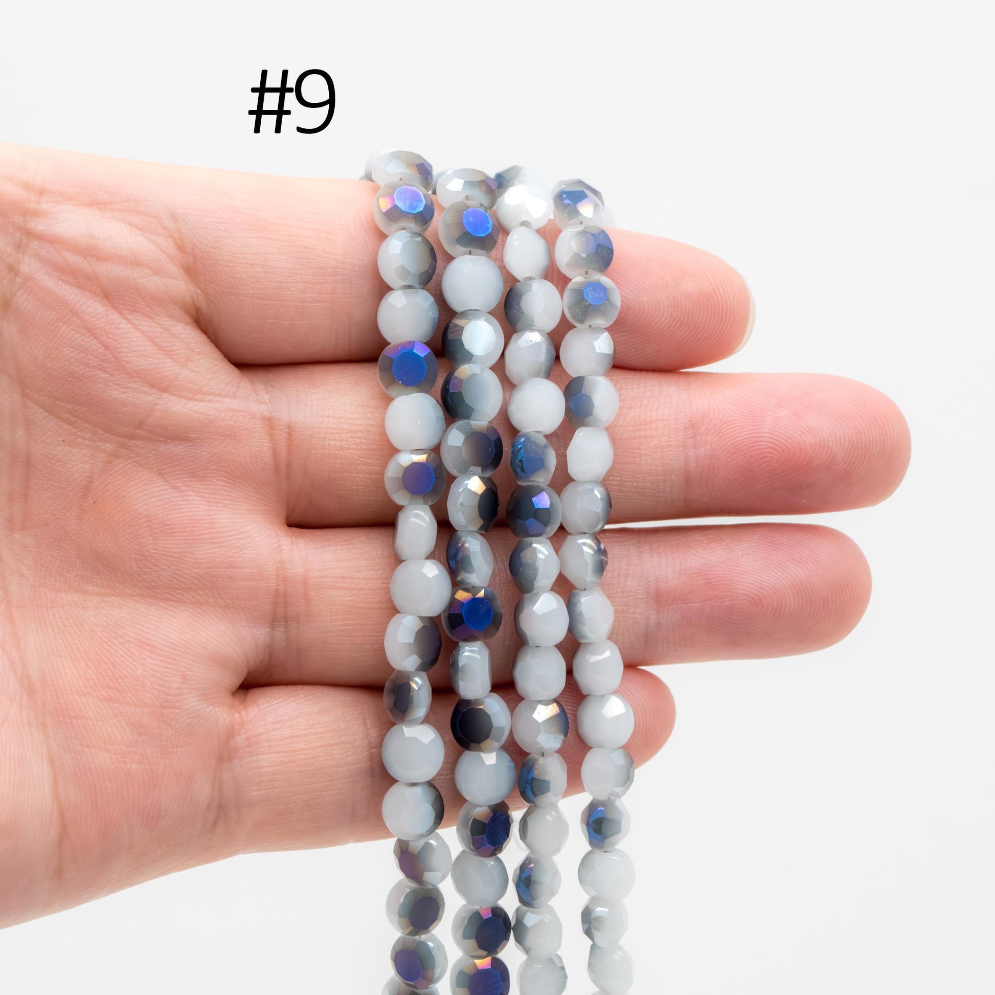 Coin Crystal Glass Faceted Beads 6mm (TS-62)/ 19" strand