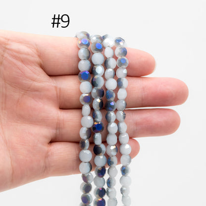 Coin Crystal Glass Faceted Beads 6mm (TS-62)/ 19" strand