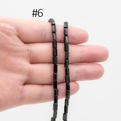 Square Tube/ Long Cube Crystal Glass Faceted Stick Beads 6mm (TS-63)/ 17" strand