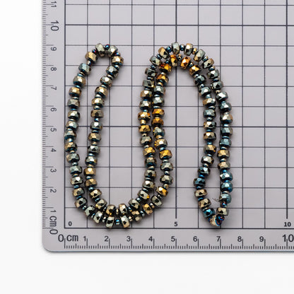 Faceted Crystal Rondelle Beads 6x4mm, Glass Coin Spacer Beads, (TS-90)/ 100 beads