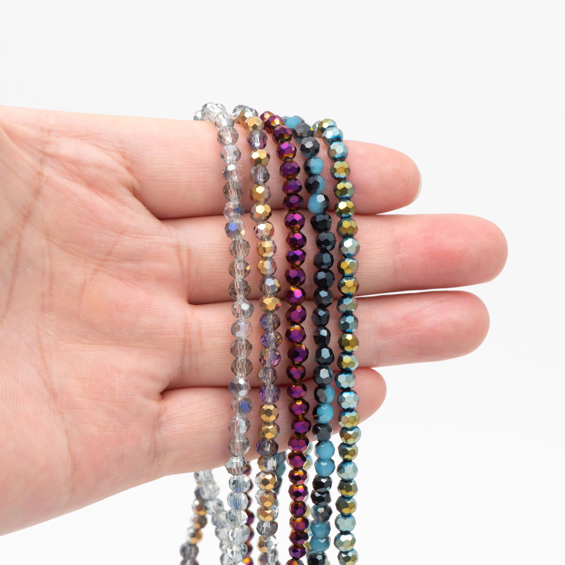 Round Crystal Glass Faceted beads 4mm, (32QZ-04)/ 95pcs