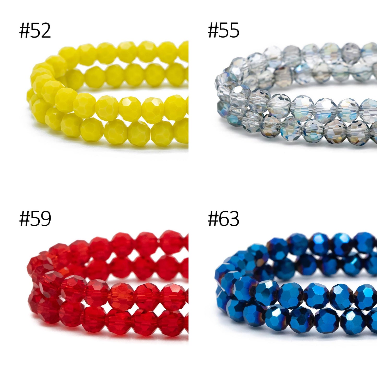 95pcs Round Faceted Crystal Glass Beads 6mm Rose Gold- (32QZ-06)