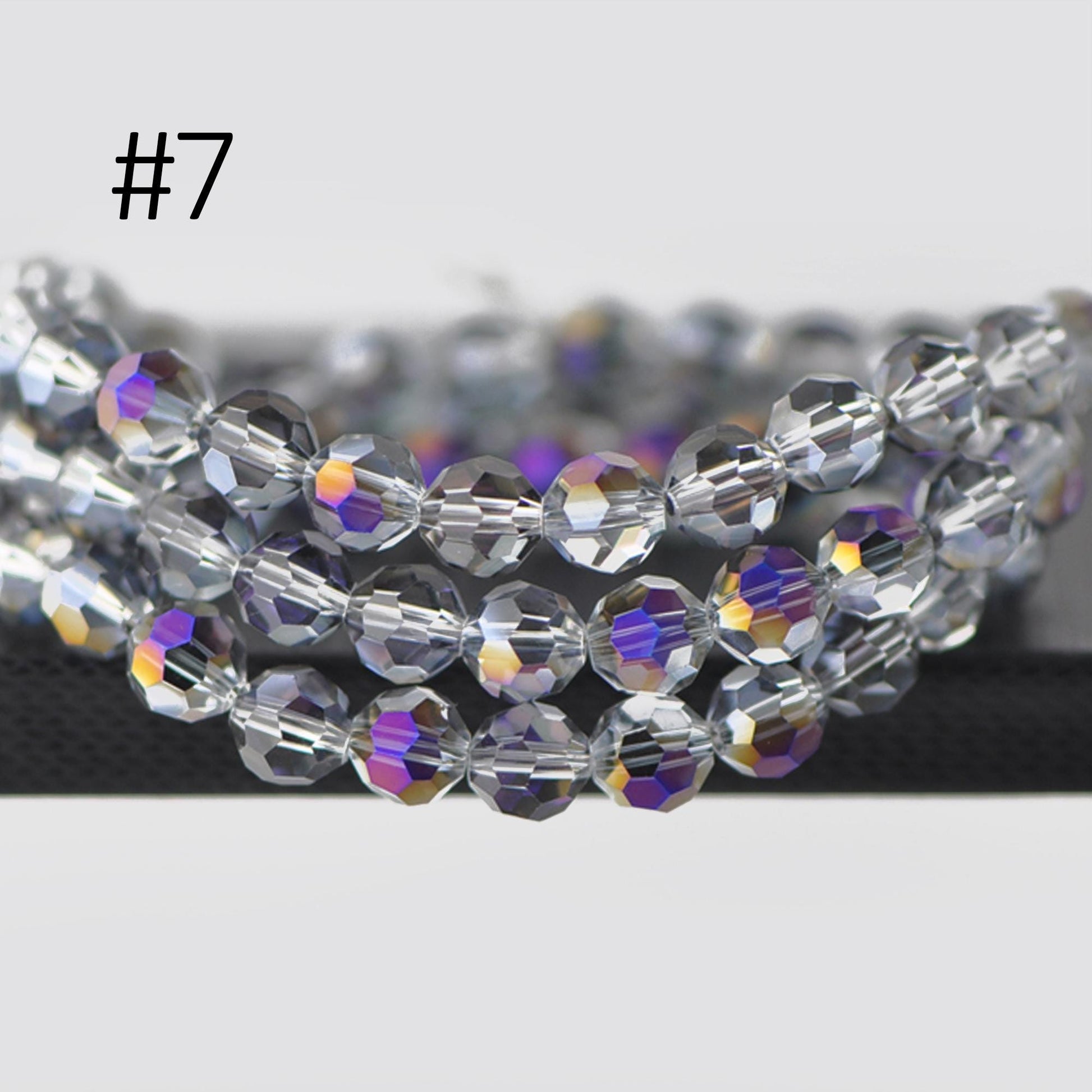 70pcs Round Faceted Crystal Glass Beads 8mm (32QZ-08)
