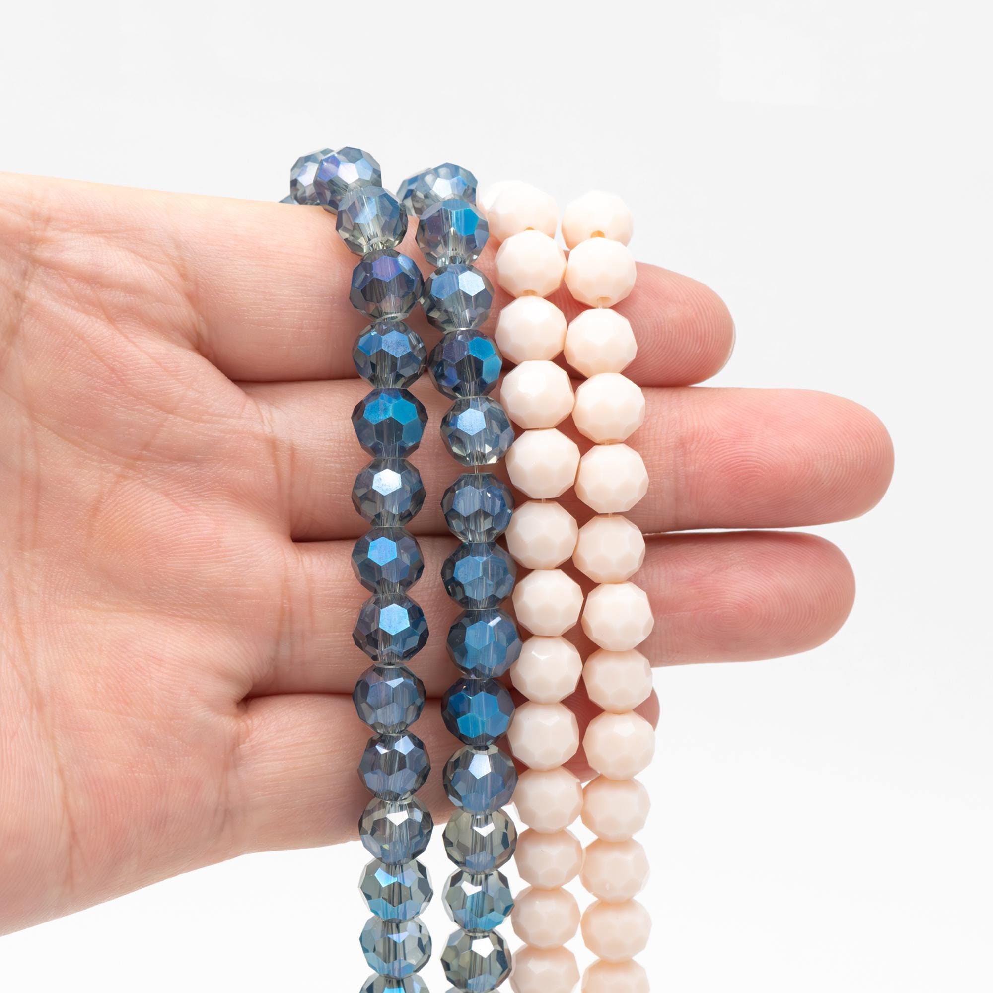 70pcs Round Faceted Crystal Glass Beads 8mm (32QZ-08)