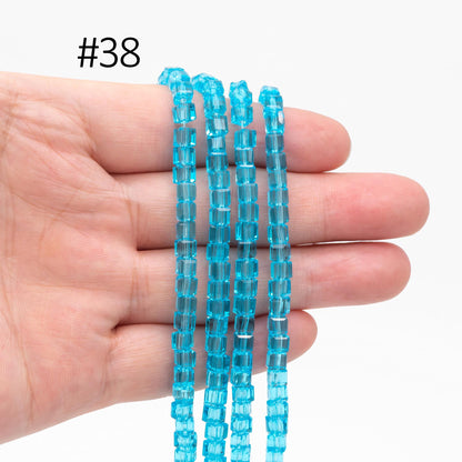 95pcs Cube Crystal Glass Faceted Beads 4mm, (FZ-04)