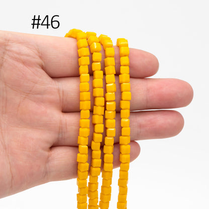 95pcs Cube Crystal Glass Faceted Beads 4mm, (FZ-04)