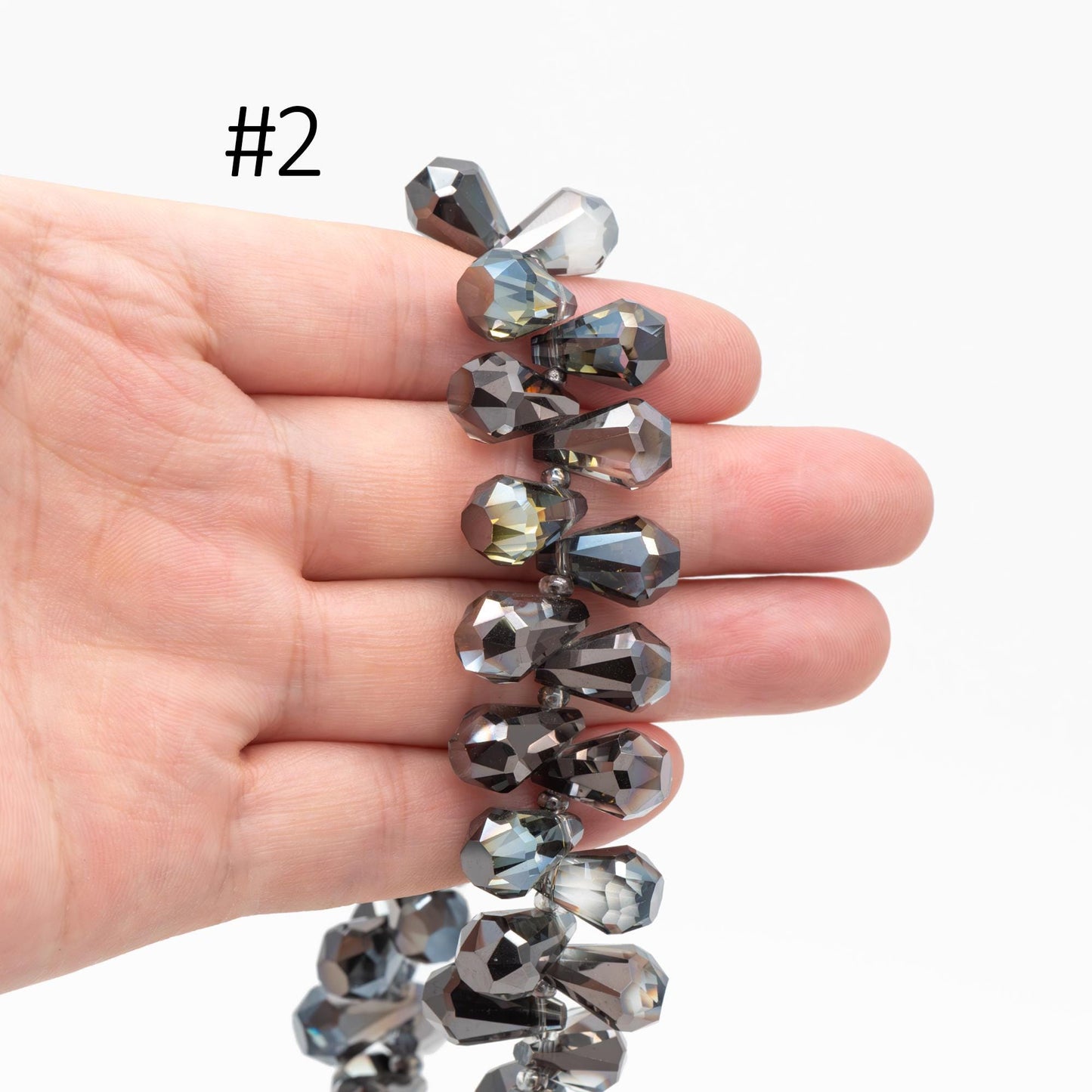 95pcs Unique Teardrop Crystal Glass Faceted Beads 15x9mm, Sparkly Montana Blue (TS-74)