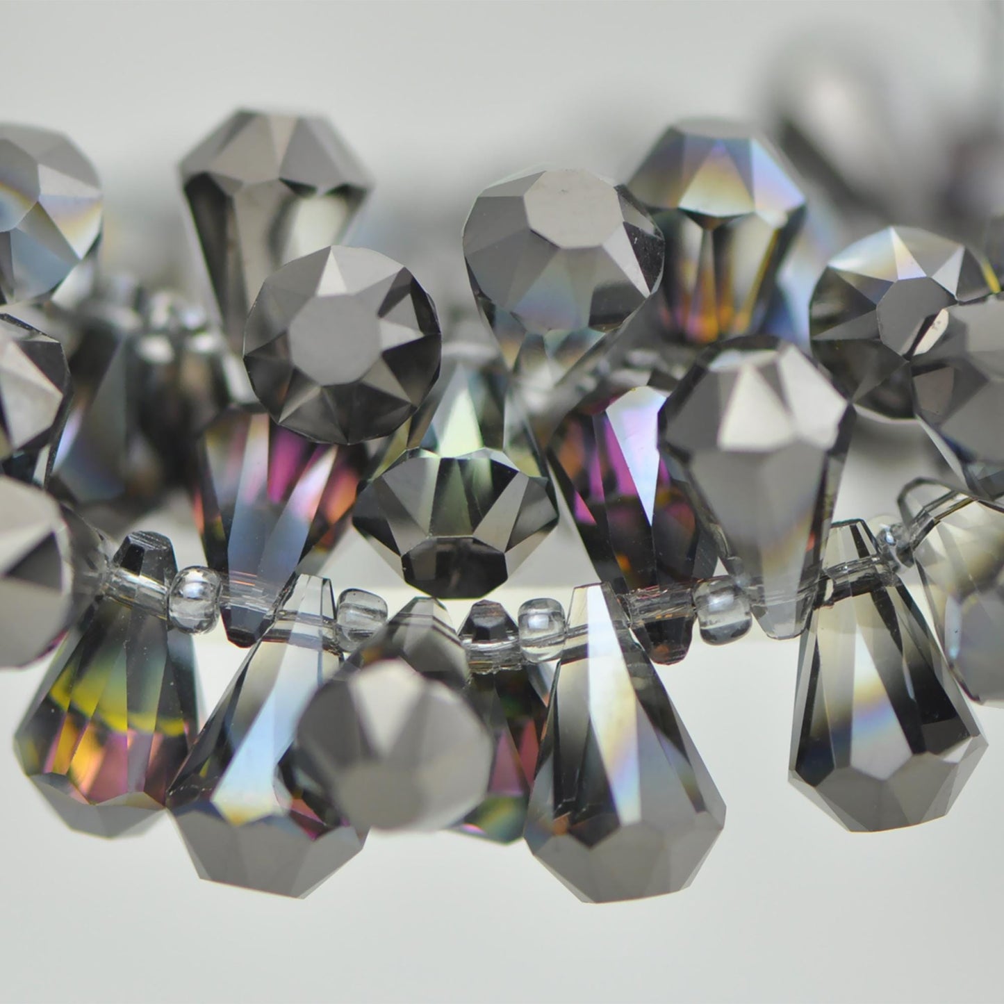 95pcs Unique Teardrop Crystal Glass Faceted Beads 15x9mm, Sparkly Montana Blue (TS-74)