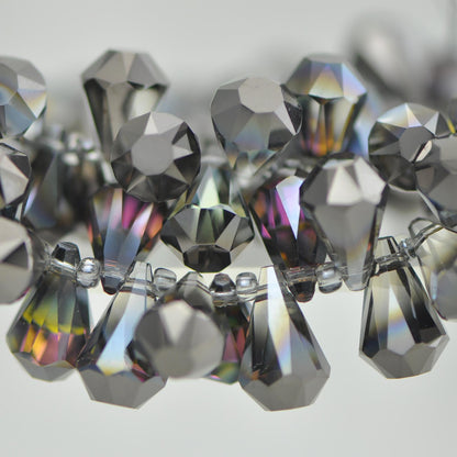 95pcs Unique Teardrop Crystal Glass Faceted Beads 15x9mm, Sparkly Montana Blue (TS-74)