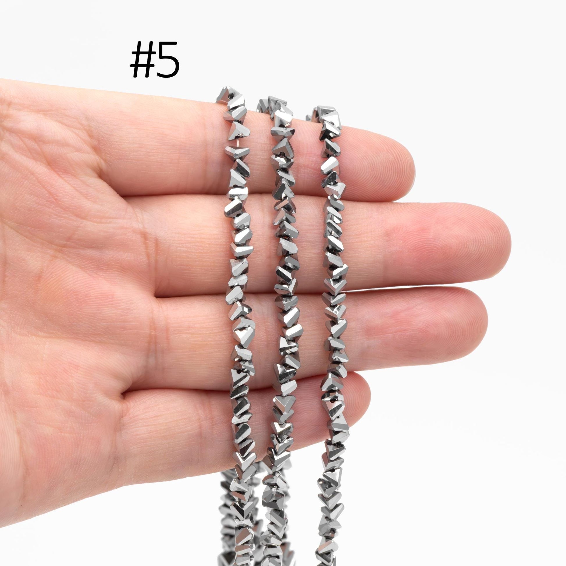 Crystal Triangle Spacer Beads 4mm, Faceted Glass Triangle Beads, (TS-92)/ 115 beads