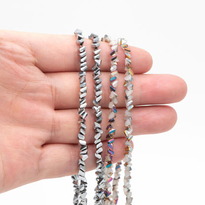 Crystal Triangle Spacer Beads 4mm, Faceted Glass Triangle Beads, (TS-92)/ 115 beads