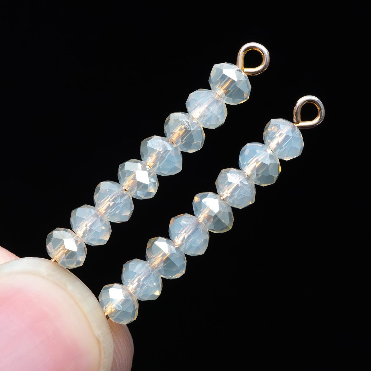 Crystal Rondelle Faceted Glass beads 3x4mm Opal Champagne -(BZ04-70)/ 145pcs