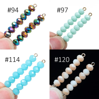 80 Beads Rondelle Crystal Glass Faceted Beads 4x6mm -(BZ06)