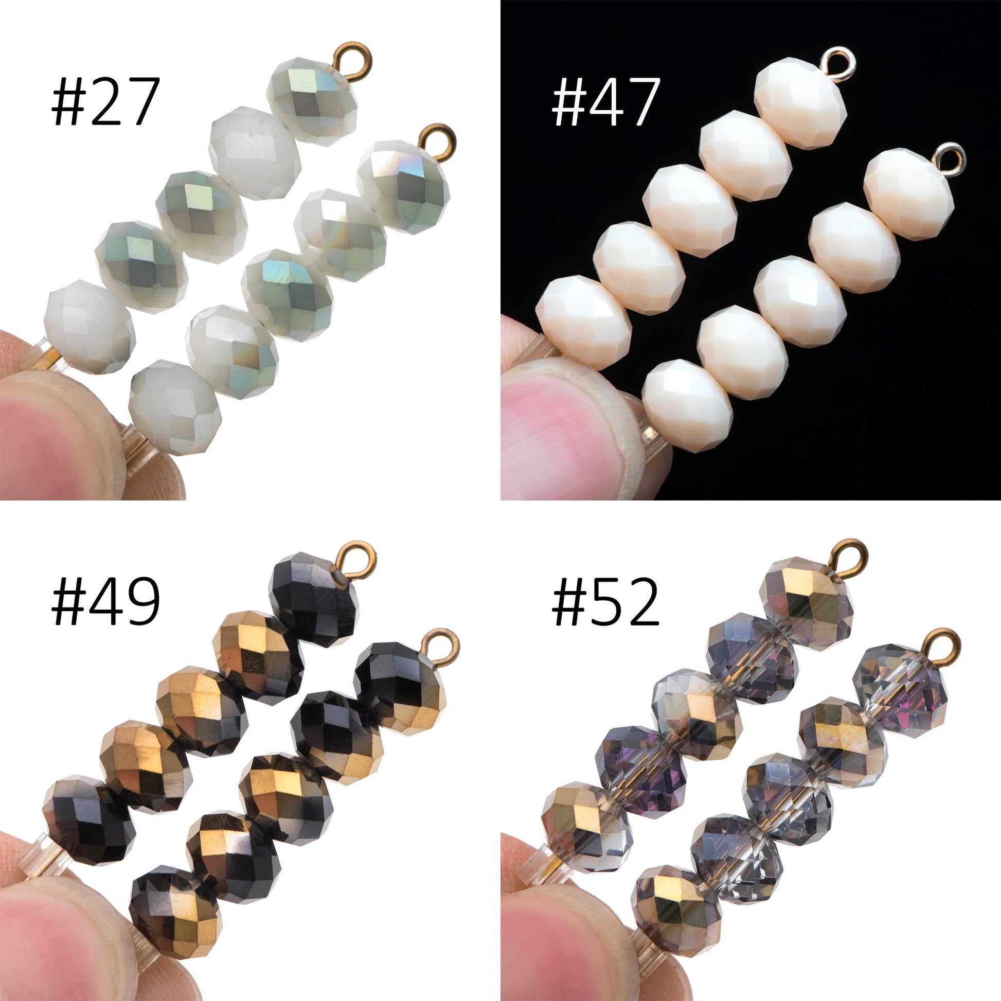 65 beads- Faceted Glass Crystal Rondelle Beads,6x8mm (BZ08)