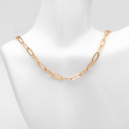 Gold plated Brass Oval Chain, Gold Link Chain, 11x5mm, Flat Drawn Cable Chain, Oval Chain Bulk for Necklace (#LK-495)/ 1 Meter=3.3 ft