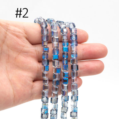 Glass Crystal Cube 6mm Opaque (FZ-06) 95pcs