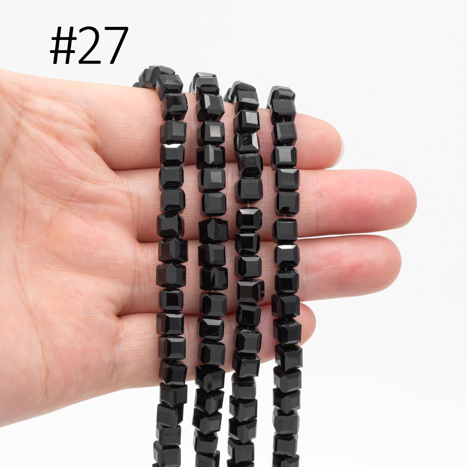 Glass Crystal Cube 6mm Opaque (FZ-06) 95pcs