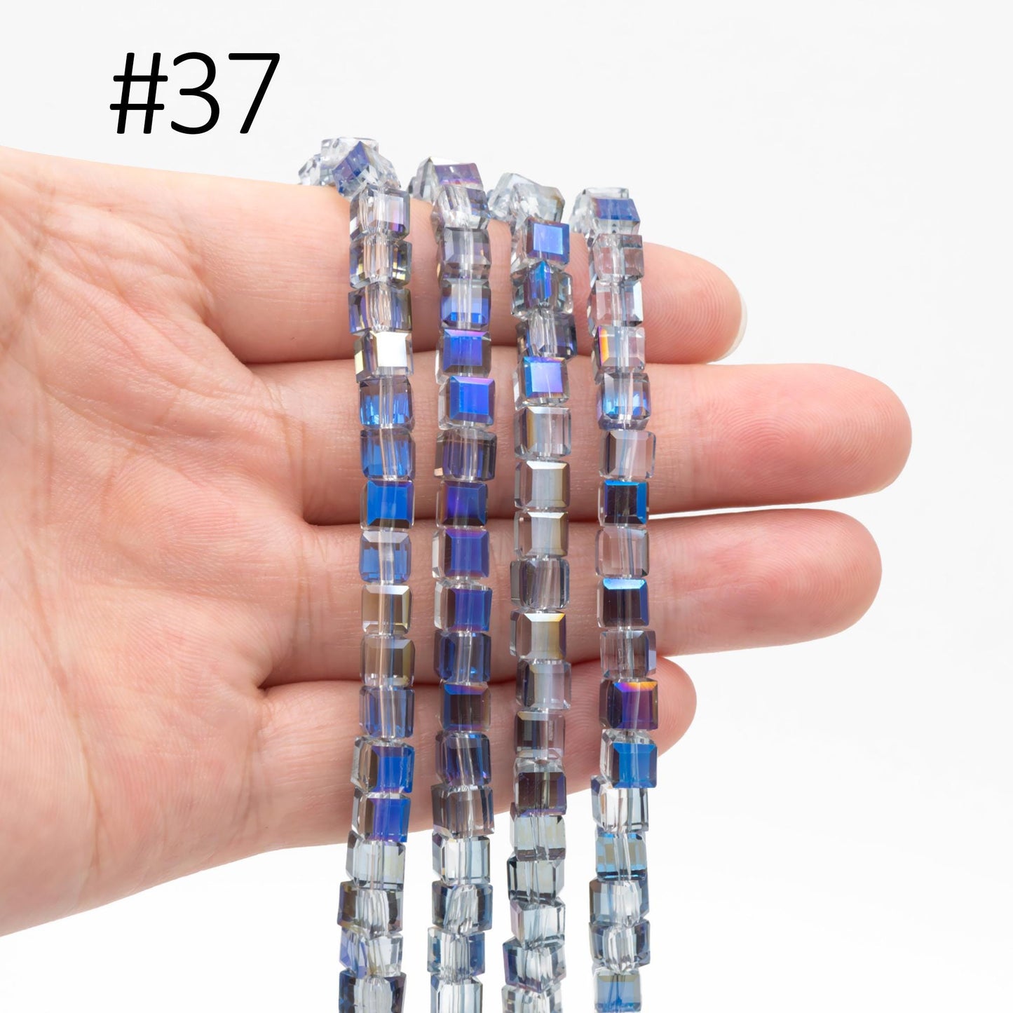 Glass Crystal Cube 6mm Opaque (FZ-06) 95pcs