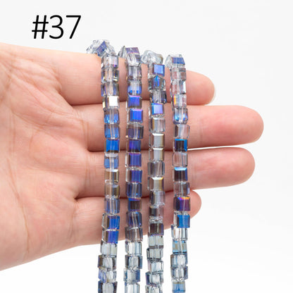 Glass Crystal Cube 6mm Opaque (FZ-06) 95pcs