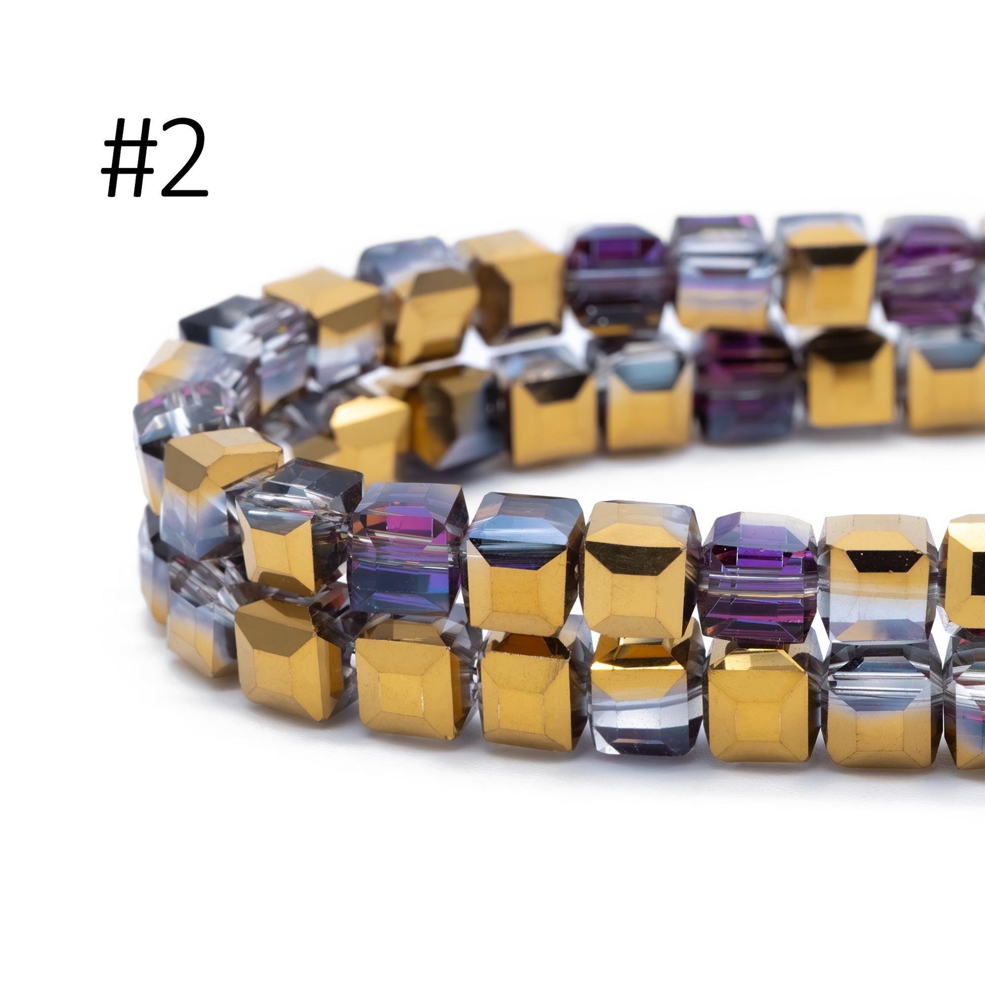 95pcs Cube Glass Crystal Faceted Beads 8mm, (#FZ-08)