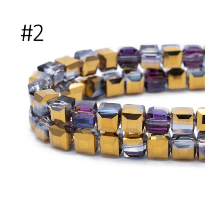 95pcs Cube Glass Crystal Faceted Beads 8mm, (#FZ-08)