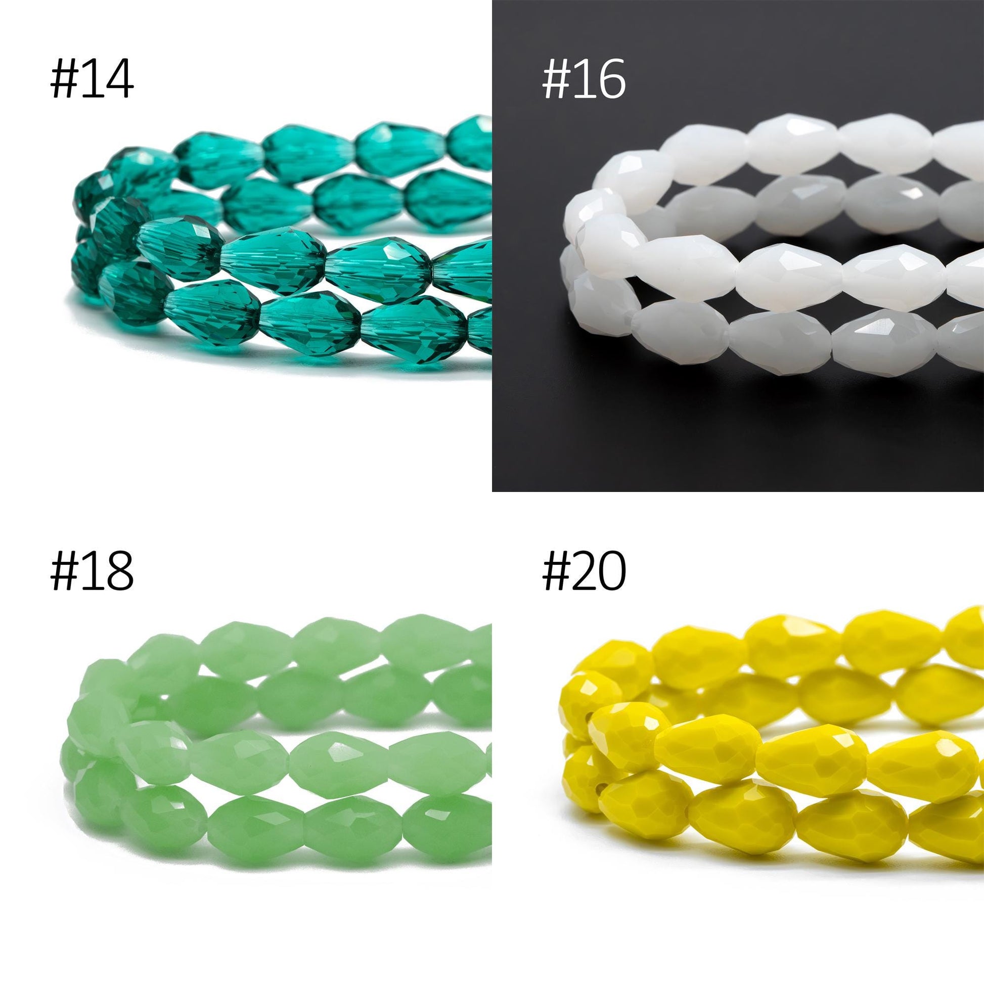 58pcs Teardrop Crystal Glass Faceted Beads 8x11mm (#SS-08)