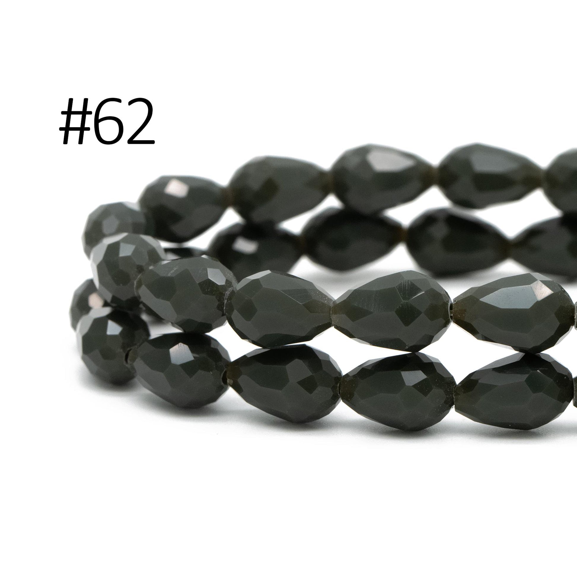 58pcs Teardrop Crystal Glass Faceted Beads 8x11mm (#SS-08)