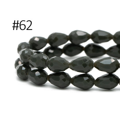 58pcs Teardrop Crystal Glass Faceted Beads 8x11mm (#SS-08)