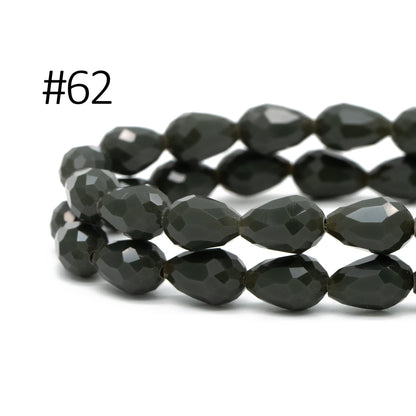 58pcs Teardrop Crystal Glass Faceted Beads 8x11mm (#SS-08)