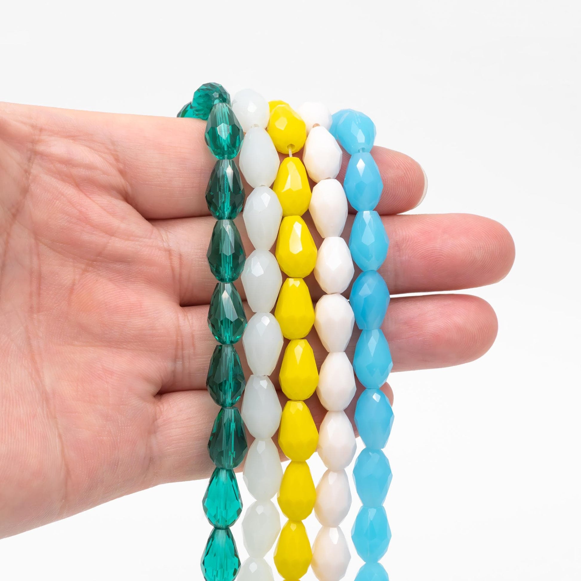 58pcs Teardrop Crystal Glass Faceted Beads 8x11mm (#SS-08)