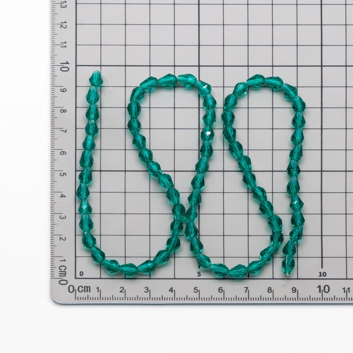 Teardrop Crystal Glass Beads Faceted 5x7mm Green -(SS-05-10) / 70cs