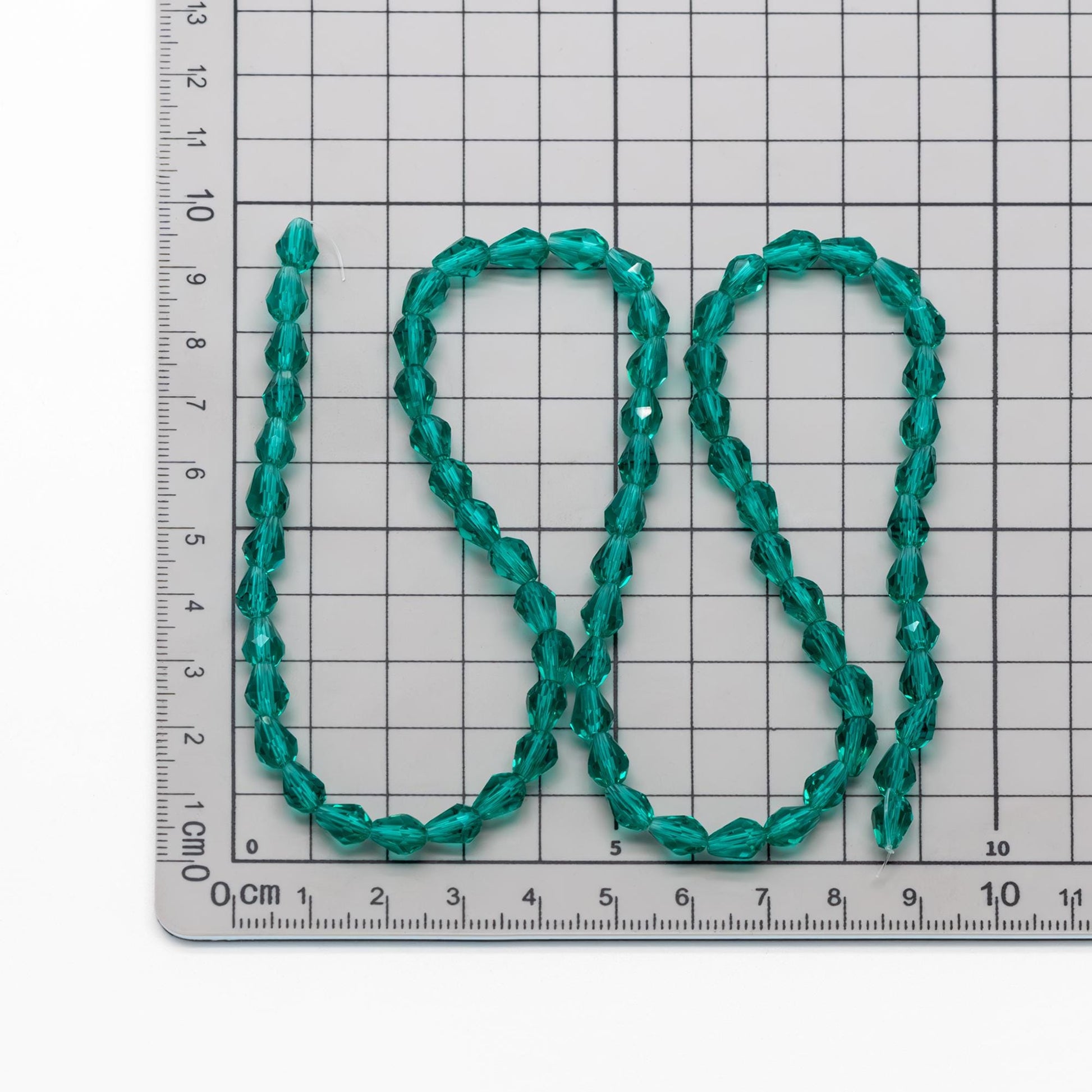 Teardrop Crystal Glass Beads Faceted 5x7mm Green -(SS-05-10) / 70cs