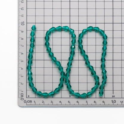 Teardrop Crystal Glass Beads Faceted 5x7mm Green -(SS-05-10) / 70cs