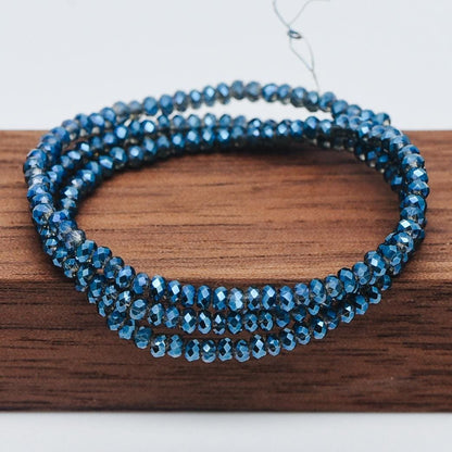 150 beads Crystal Faceted Rondelle Beads 2mm, Tiny Size Glass Spacer Beads-(BZ02)