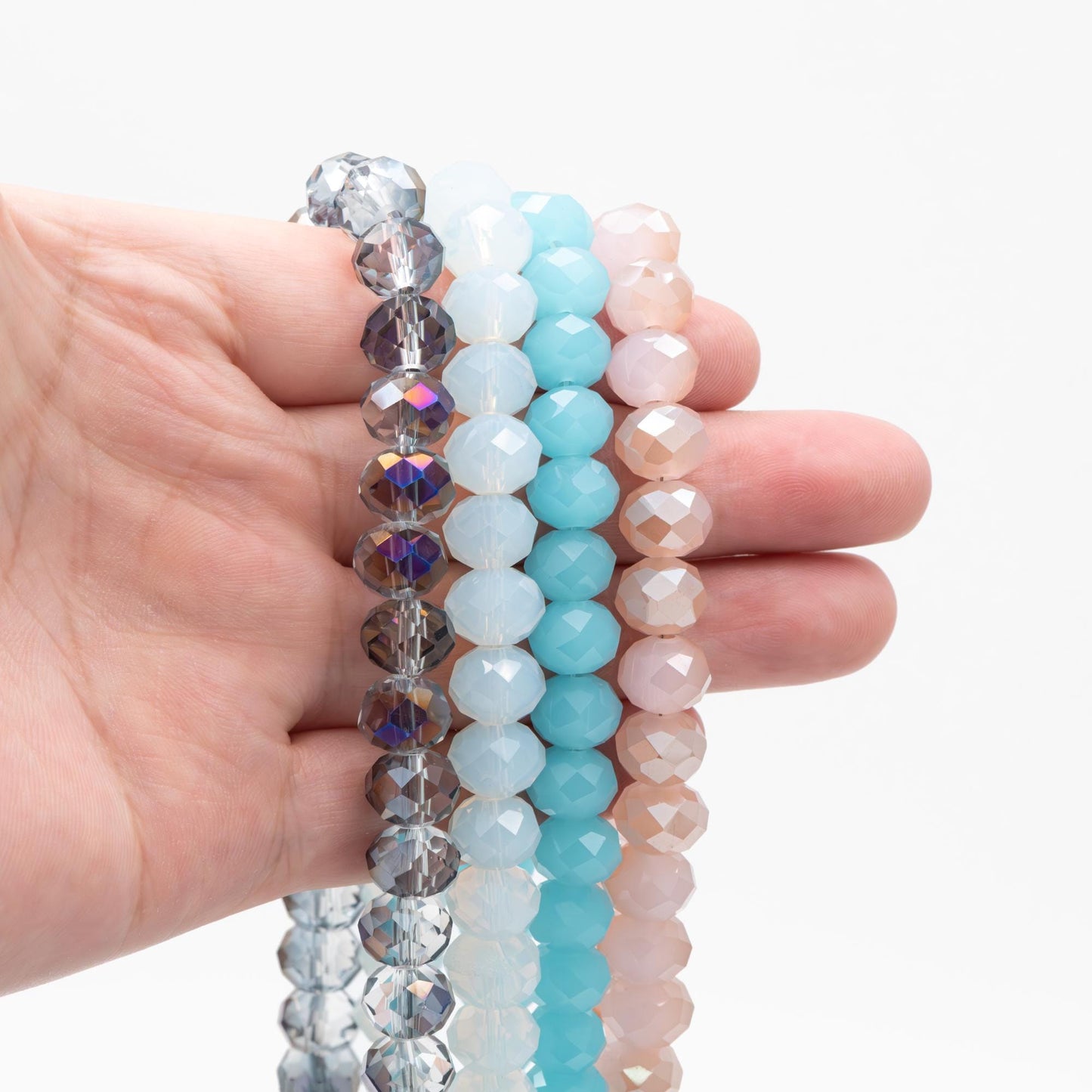 65 beads Rondelle Crystal Glass Faceted beads 8x10mm (BZ10)